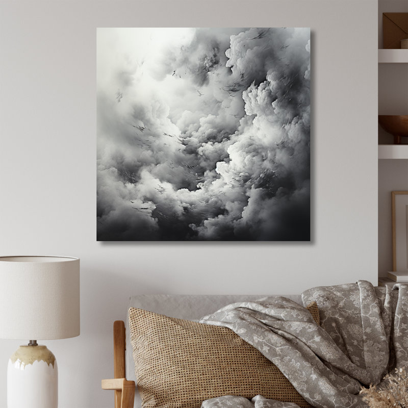 Minimalisme gris ciel tempête, reproduction d'art sur toile, Toile tendue, 30" H x 30" W