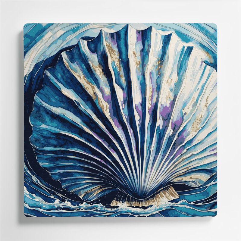 Art mural bleu en métal Coastal, H 192 po x l 192 po x P 0,05 po