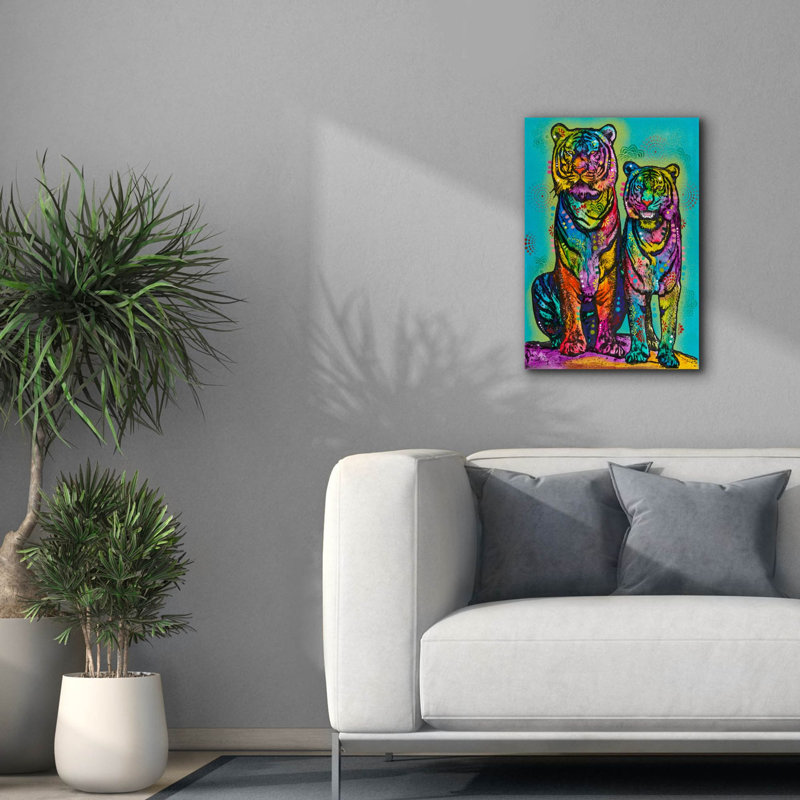«Aminal Bebees - Los Tigres» par Dean Russo, art mural sur toile, H 26 po x l 18 po x P 0,75 po