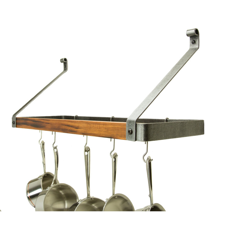 Signature Handcrafted Wall Mount Pot Rack, 17" H x 36" W x 13" D