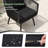 3 Pieces Patio Rattan Bistro Conversation Set, Outdoor All-Weather Wicker Furniture, Black-1271051749