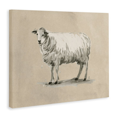 Art mural sur toile "Traditional Minimal Sheep" par June Erica Vess