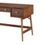 Table d'écriture à finition brune avec rangement à tiroirs et bureau moderne en nickel avec placage en noyer