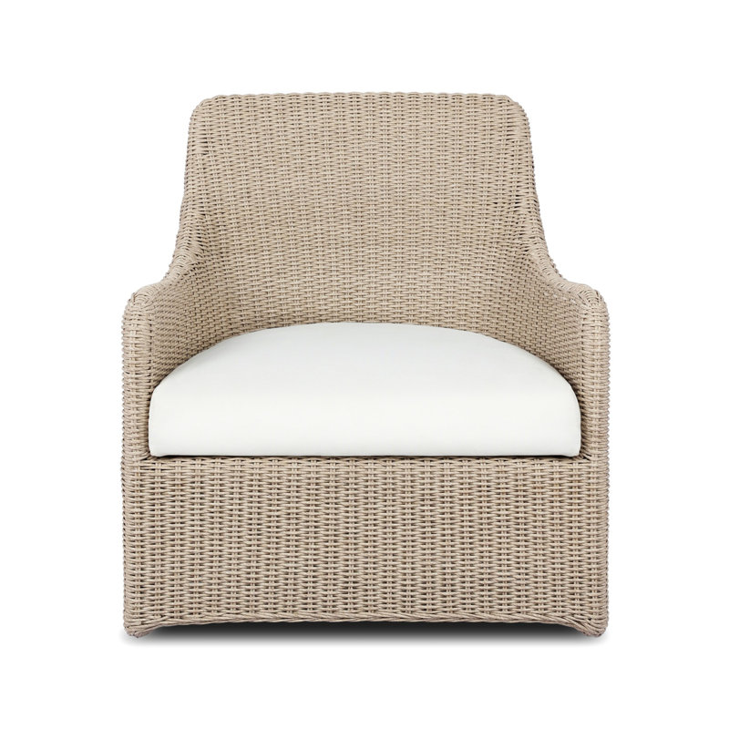 Blaire Outdoor Swivel Lounge Chair, Vintage White, Arashi Salt