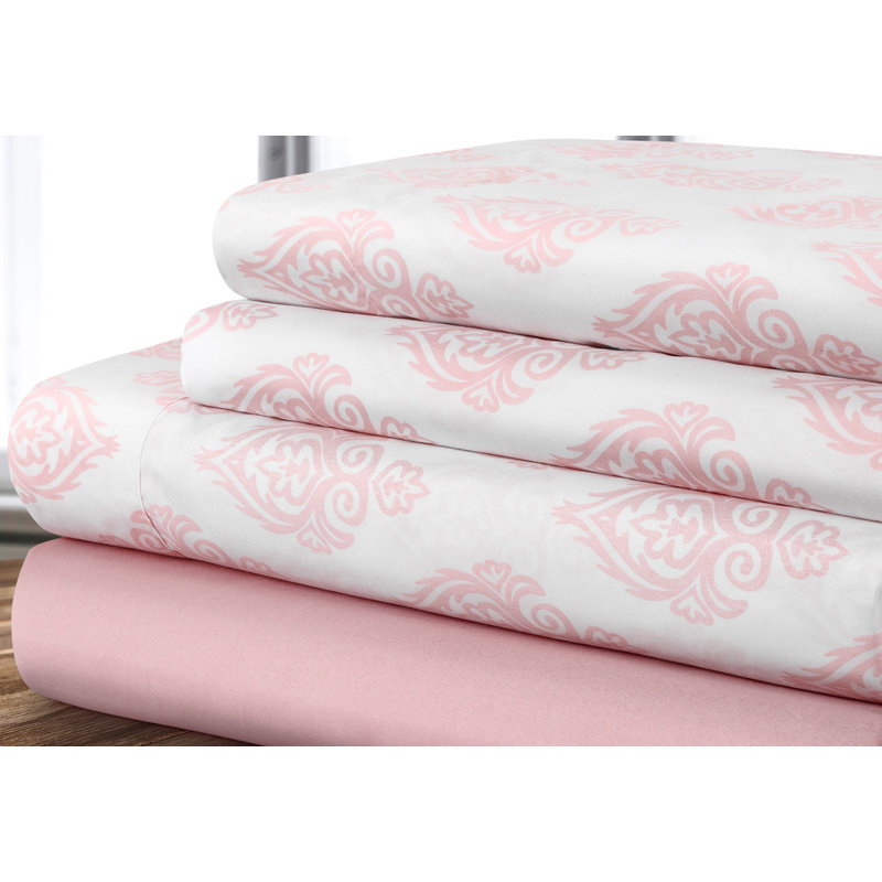  Ensemble de draps à imprimé damassé