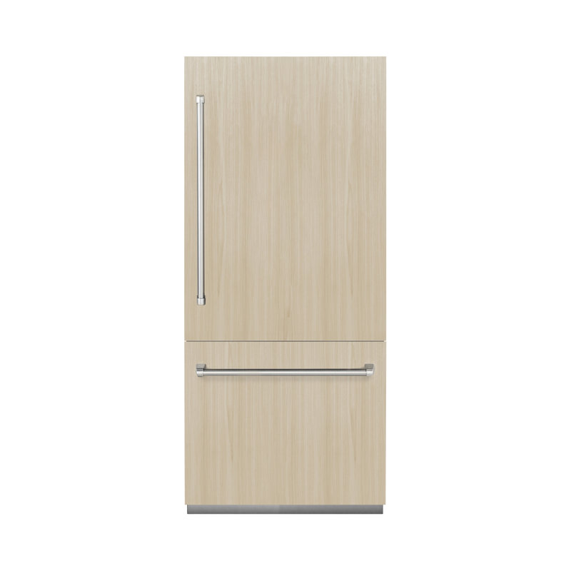 ZLINE 36 in. Panel Ready Built-In Bottom Freezer Refrigerator w/ Graphite Gray Interior