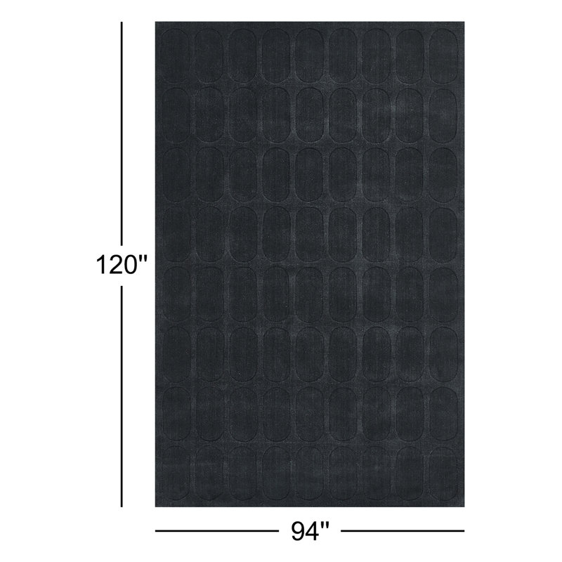 Tapis bleu marine en laine tissé à la main Mazzi Contour, Rectangle 7 pi 10 po x 10 pi