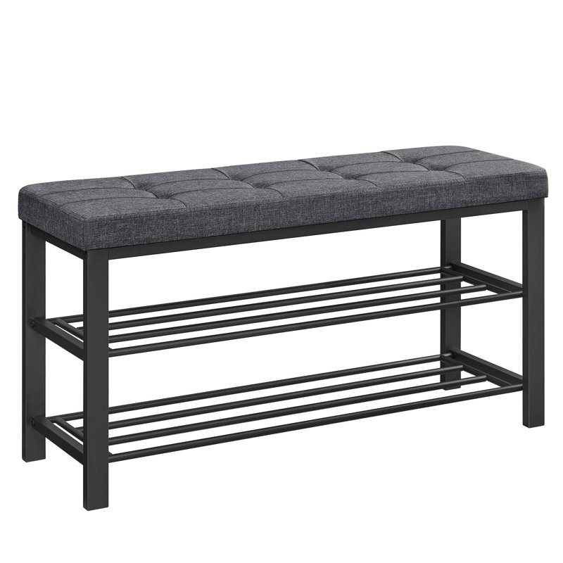 Adrea Linen Upholstered Storage Bench, 19.3" H x 39.4" W x 12.2" D