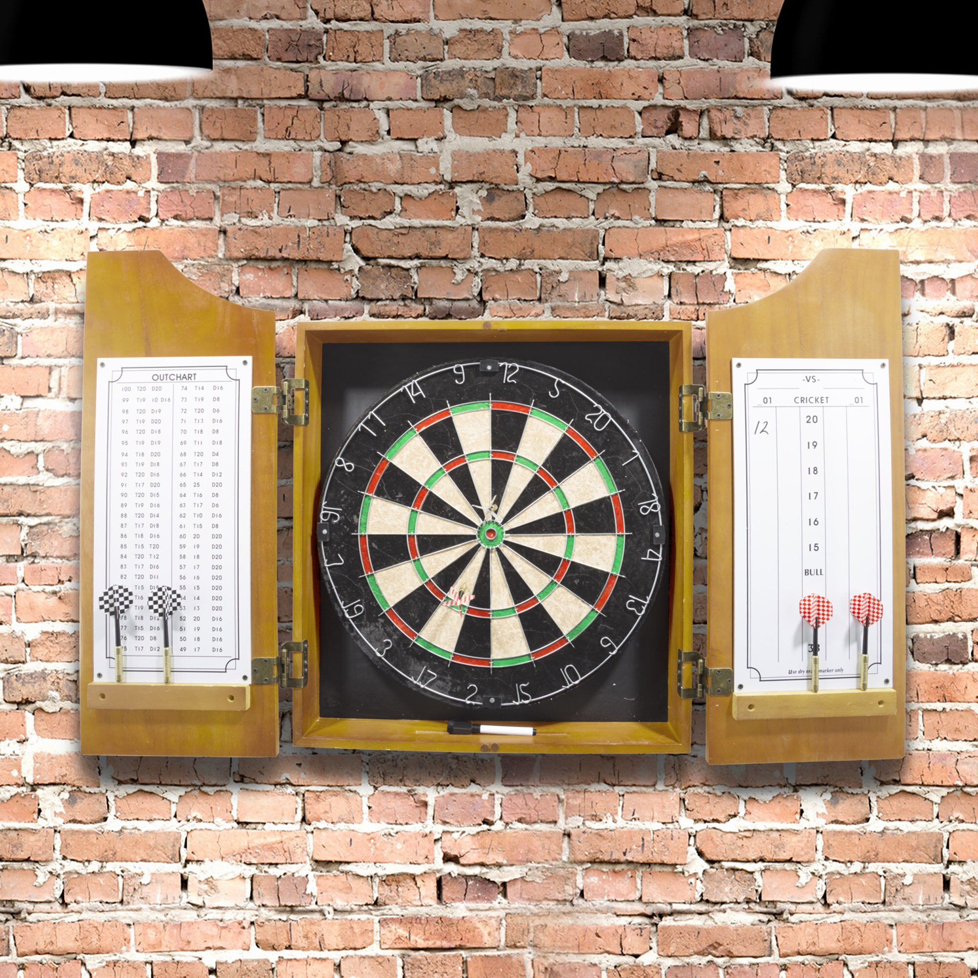 Trademark Games Indoor Bristle Dartboard And Cabinet Set (Darts Included) &  Reviews