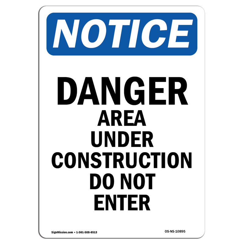 Osha avis - zone dangereuse en construction