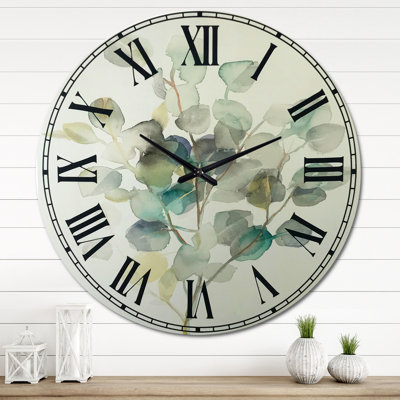 Eucalyptus leaves I - Traditional wall clock