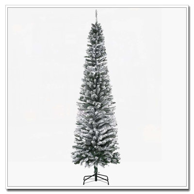 Arbre de Noël artificiel mince enneigé 7,5 pi de hauteur