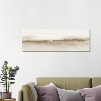 Watercolor Landscape XV - Beige Tones - Panoramic- Gallery-Wrapped Canvas Giclée