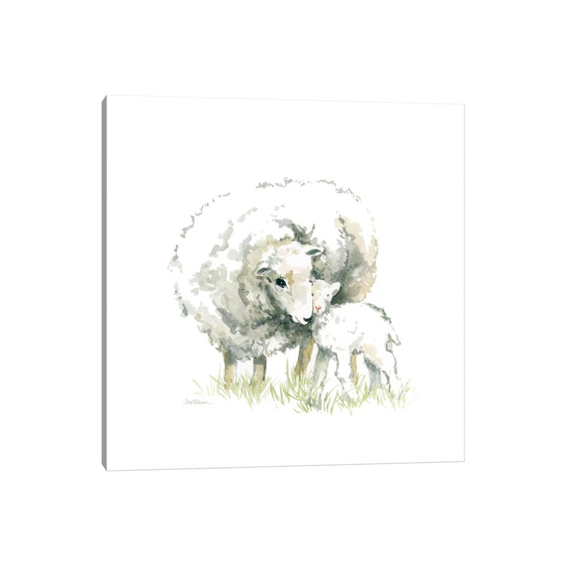 Sheep And Lamb by Carol Robinson - Wrapped Canvas Painting, 30.48 cm H x 30.48 cm W