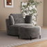 49.6" W Oversized Modern Swivel Accent Chair With Pillows And Ottoman