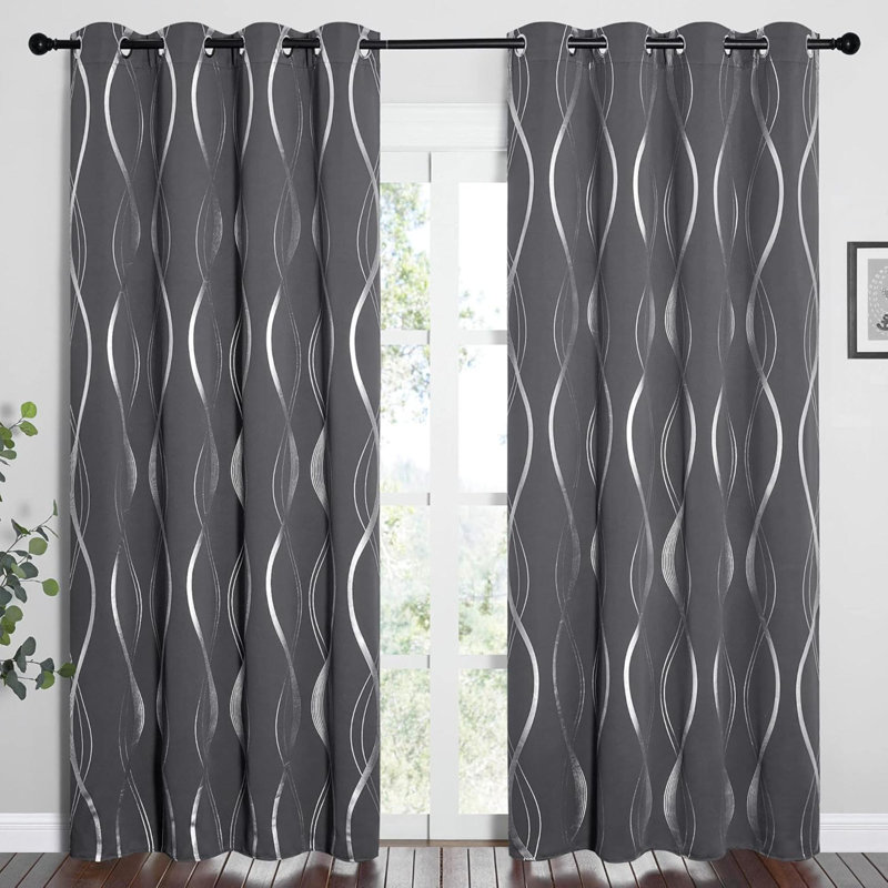 Ensemble de 2 panneaux de rideaux pour chambre à coucher / salon réduisant les bruits et isolant thermique, Gris