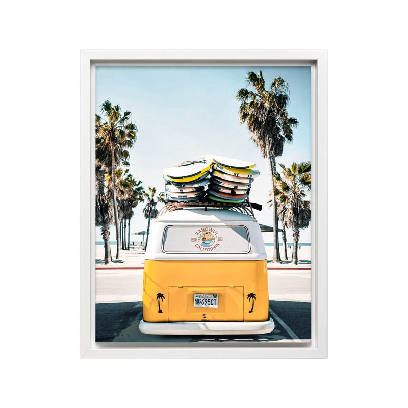 California Surf Van, Canevas, H 24 po x l 32 po, Encadrement blanc