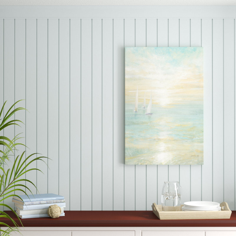 Sunrise Sail Sailers I par Danhui Nai - reproduction d'art sur toile, H 36 po x l 24 po