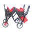 Chariot utilitaire pliant pour l'extérieur pliable, chariot de jardin portatif pliant robuste, porte-gobelet, poignées réglables (noir et rouge)