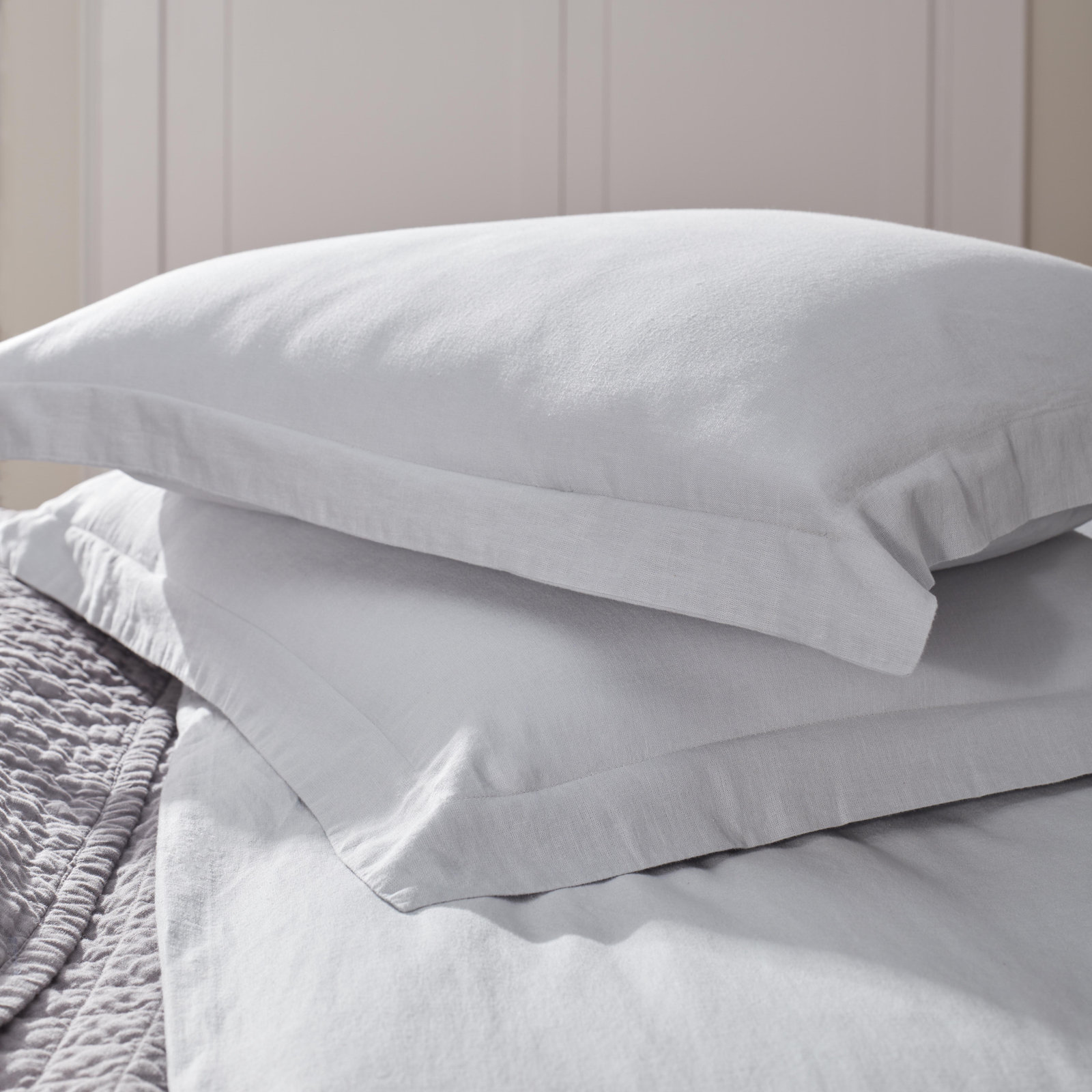 Jeffen Linen Duvet Cover Set, King / Cal King Duvet Cover + 2 King Shams, Stormy Blue