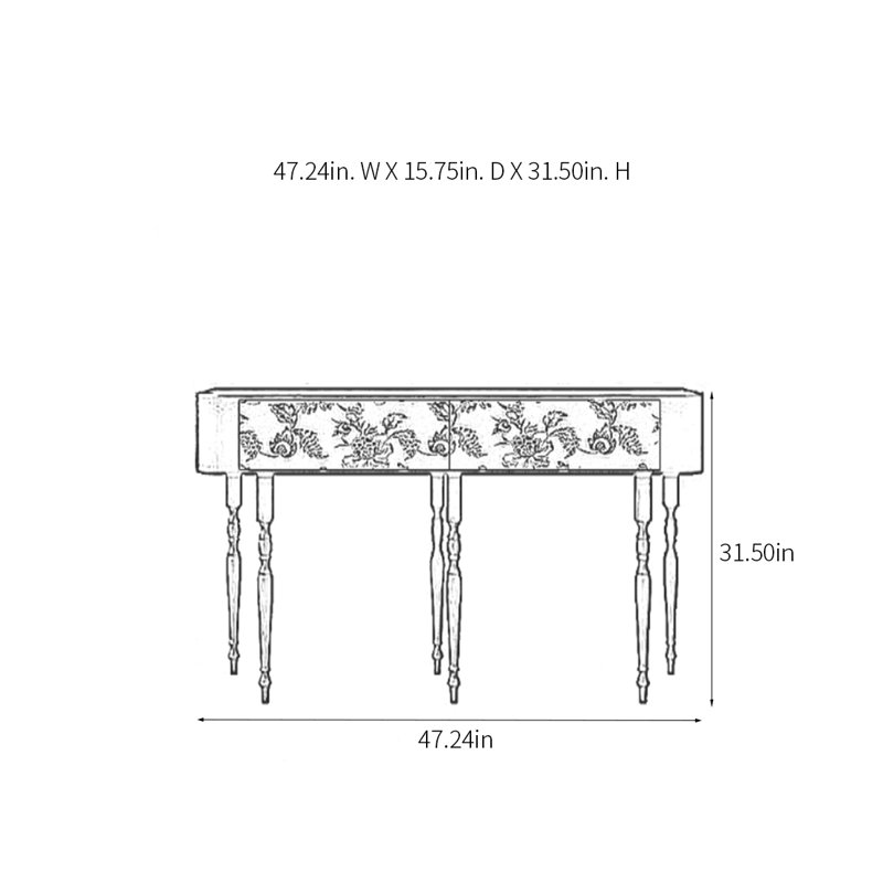 Console Retro Art, H 31,5 po x l 47,24 po x P 15,75 po