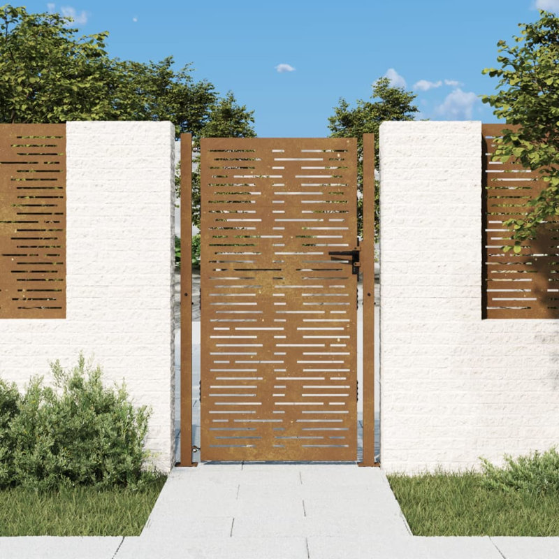 Ameliyah Garden Gate, 205cm H x 105cm W x 16cm D, Rusty