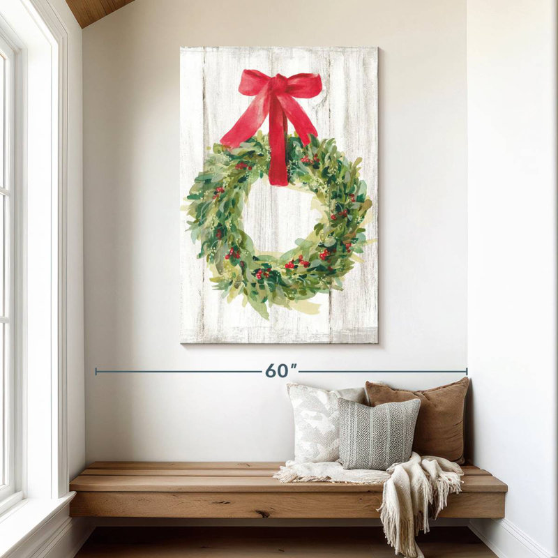 Couronne de Noël sans oiseaux Lelend Woodland, H 48 po x l 32 po