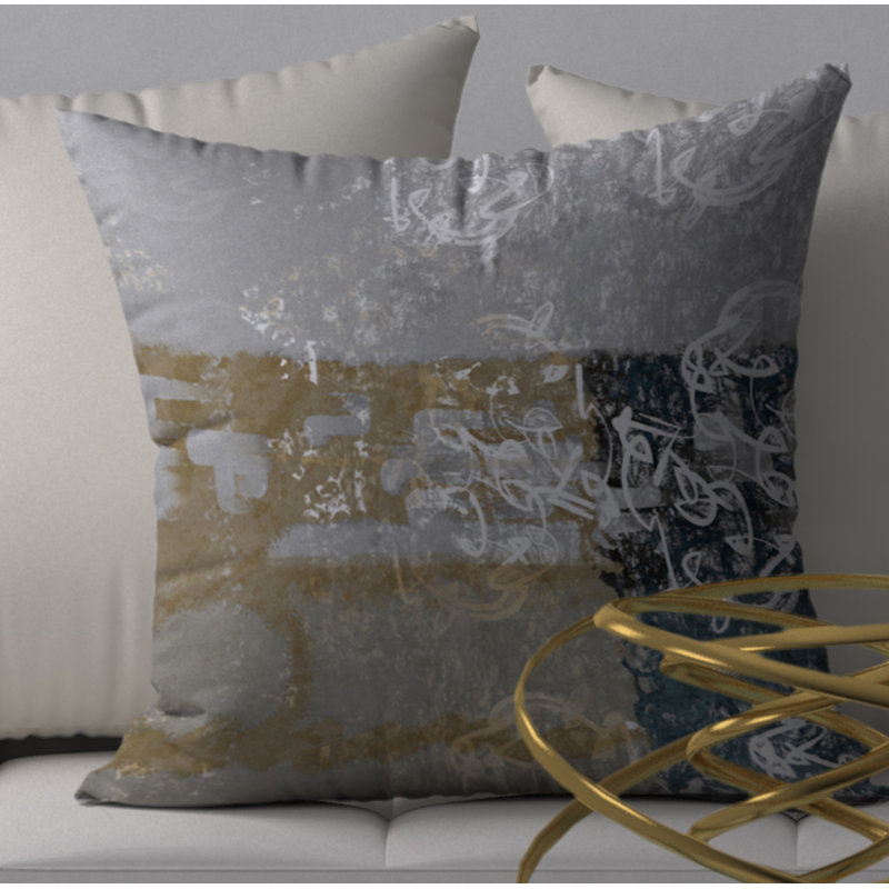 Abstract Throw Pillow, 18" H x 18" W