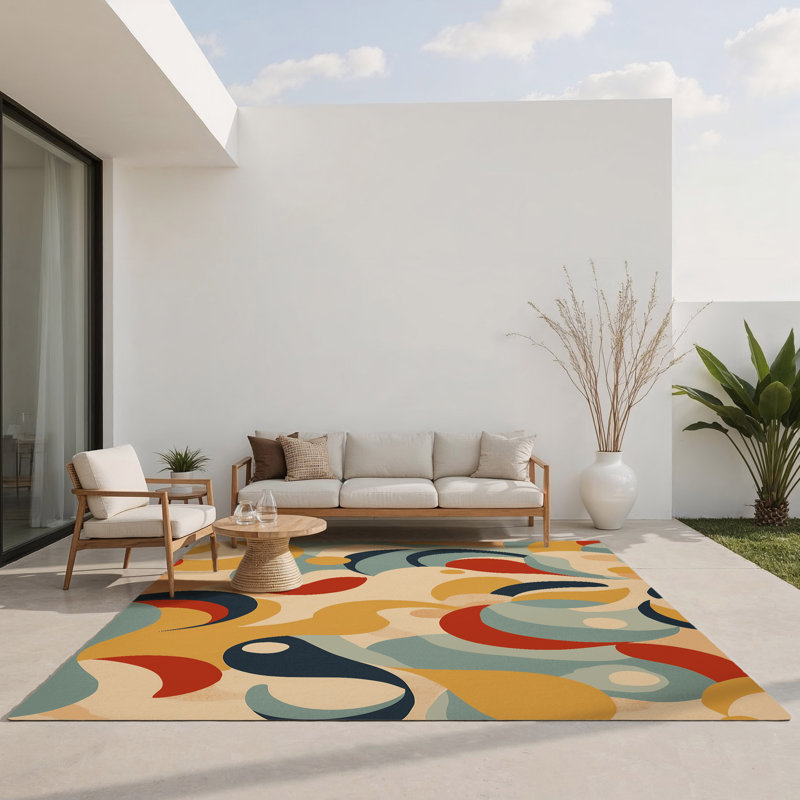 Vintage Swing Indoor And Outdoor Area Rug, Rectangle 1'6" x 2'6"