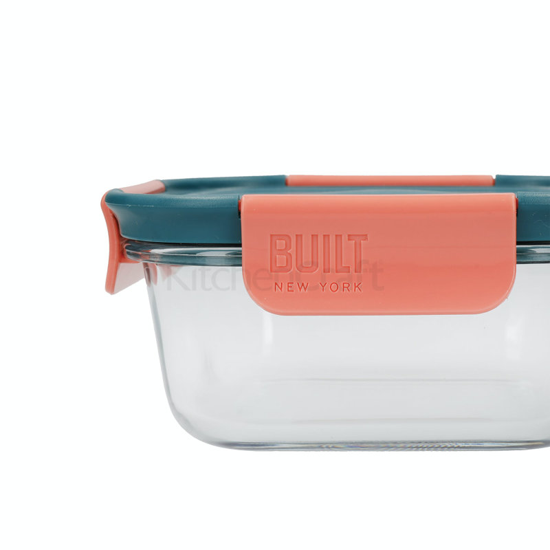 Professional 30.43ml Glass Food Storage Container, Blue/Orange