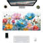 Tapis de souris à fleurs aquarelle, tapis de bureau étendu, décor de bureau pour les fêtes, 40 x 80 cm