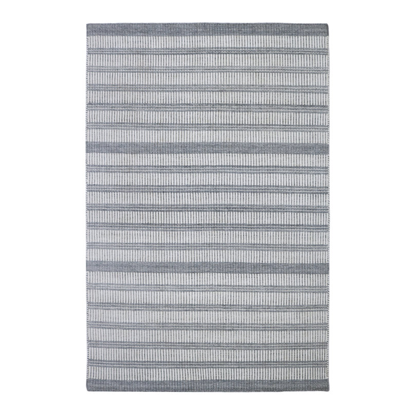Pebble Striped Area Rug in Blue Gray, Rectangle 9' x 12'