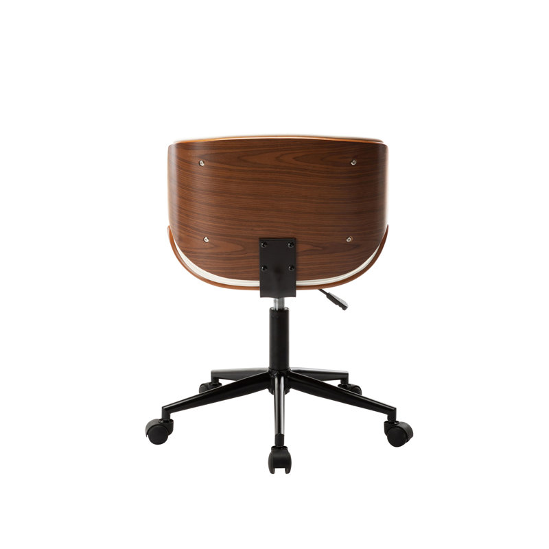Hales Faux Leather Mid-Century Office Chair, White