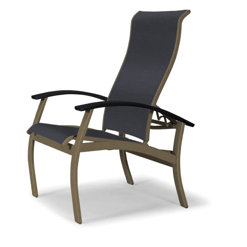 Chaise de patio Askar, Bois de plage texturé, Noir 5D Sunbrella®, Noir