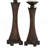 15.75" And 17.5" Tall "Kayan" Candleholder, Bronze Rustic Finish (Set Of 2)