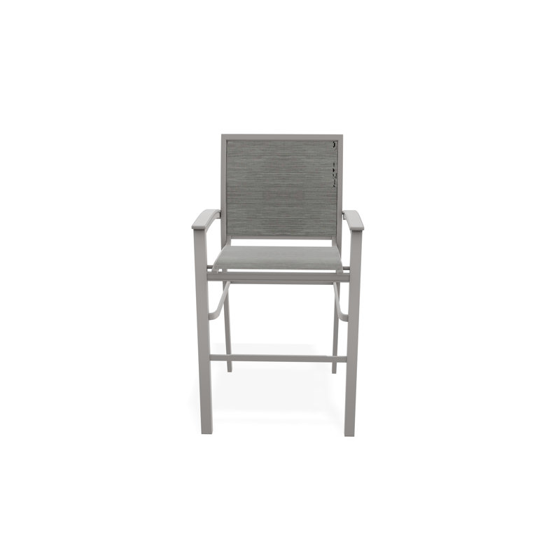 Chaise de café empilable en aluminium Bazza, Gris chaleureux, Port