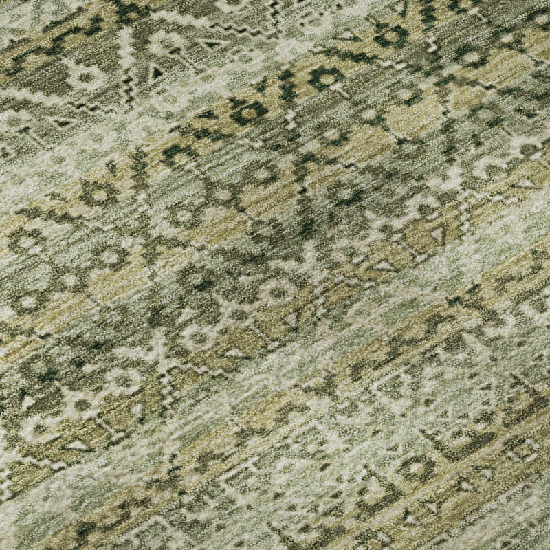 Premium Machine Washable Mayfield AMF2101 Striped Rug, 3' x 5', Green