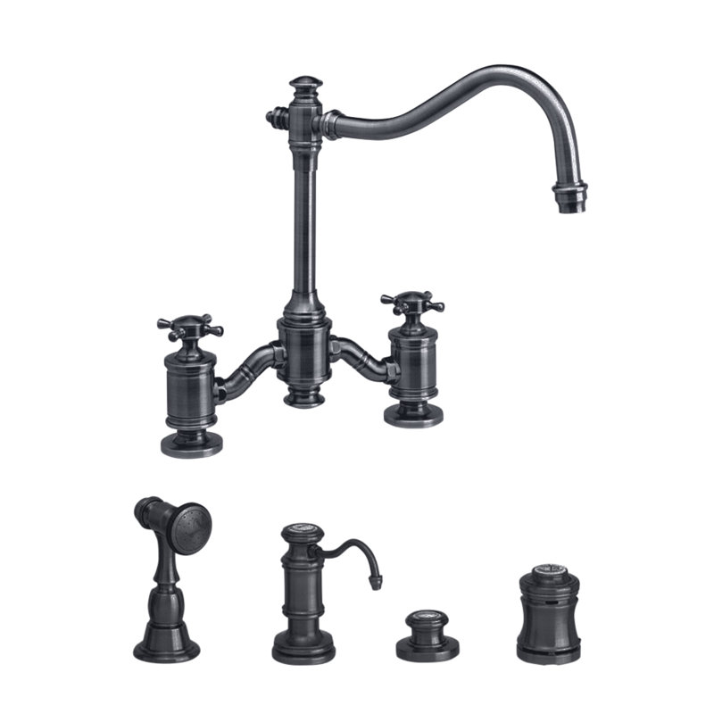 Annapolis Bridge Faucet - Cross Handles, Black-Oil Rubbed Bronze