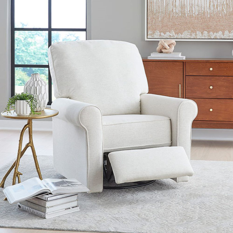 Vanderpool Swivel Recliner, Snow White Crypton®