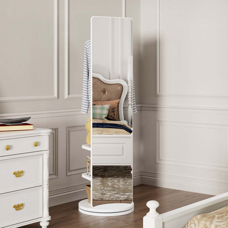 Portemanteau pivotant sur 360 ° avec miroir, Blanc