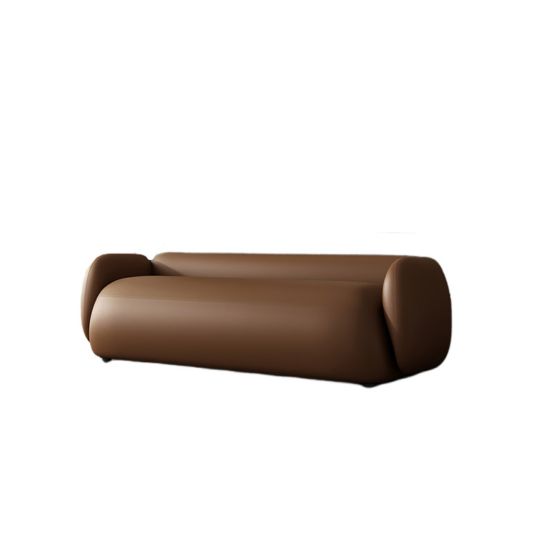 Banc rembourré en cuir Modern Minimalist, H 18,89 po x l 59,05 po x P 19,68 po, Brun
