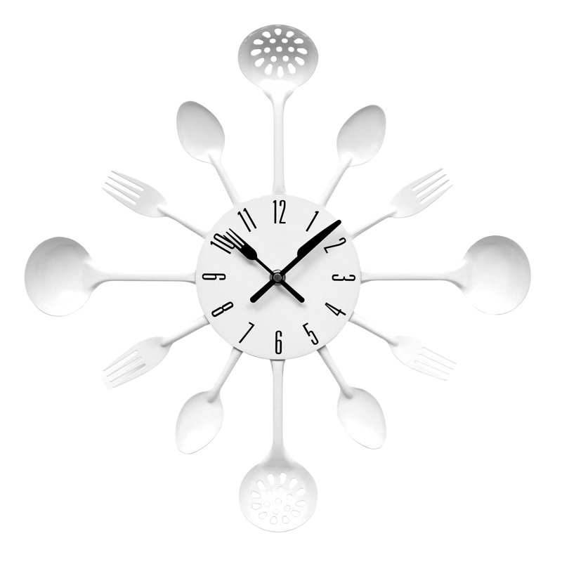 Metal Wall Clock, White