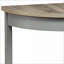 Console transitionnelle en chêne gris demi-lune pour entrée, style rustique avec rangement inférieur