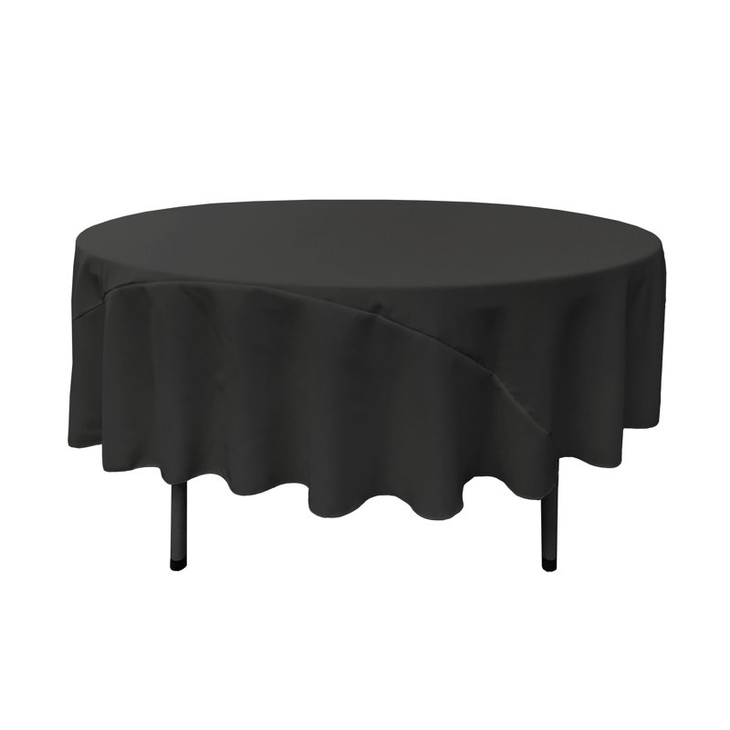 Nappe unie de couleur unie - Basics by Wayfair ™, Noir, Rond de 90 po