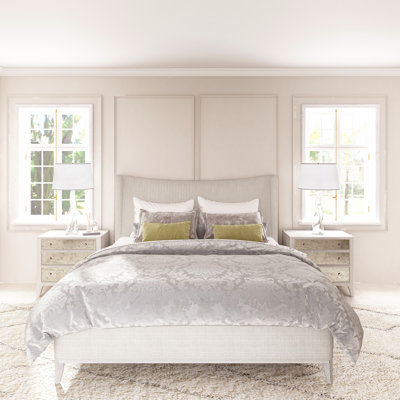 Mezzanine Upholstered Wingback Bed