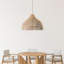 Arthav 1 - Luminaire suspendu en fibre de palmier Dreamy - Luminaire suspendu 1 lumière à dôme naturel tissé à la main à dôme naturel pour îlot de cuisine, cuisine, salle à manger, salon ou chambre à coucher de style bohème, champêtre, campagnard moderne et de style Mid-Century moderne-588512401-588512429-546800573