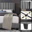 Upholstered Bed Frame with Channel Tufted Headboard-77082585-130850689