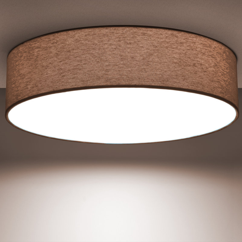 Parvin Fabric Flush Mount, Brown, 13cm H x 51cm W x 51cm D