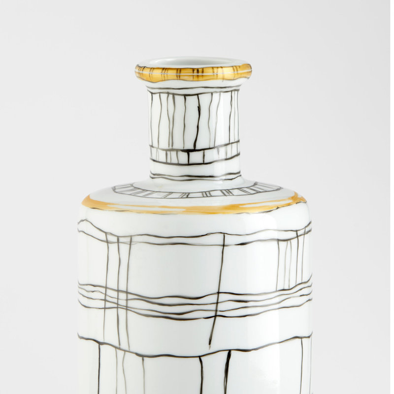 Lindus Handmade Ceramic / Porcelain Table Vase, 16" H x 6.25" W x 6.25" D