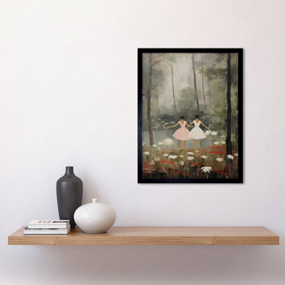 Forest Ballet Ballerinas Dancing By A Lake - Single Picture Frame Print